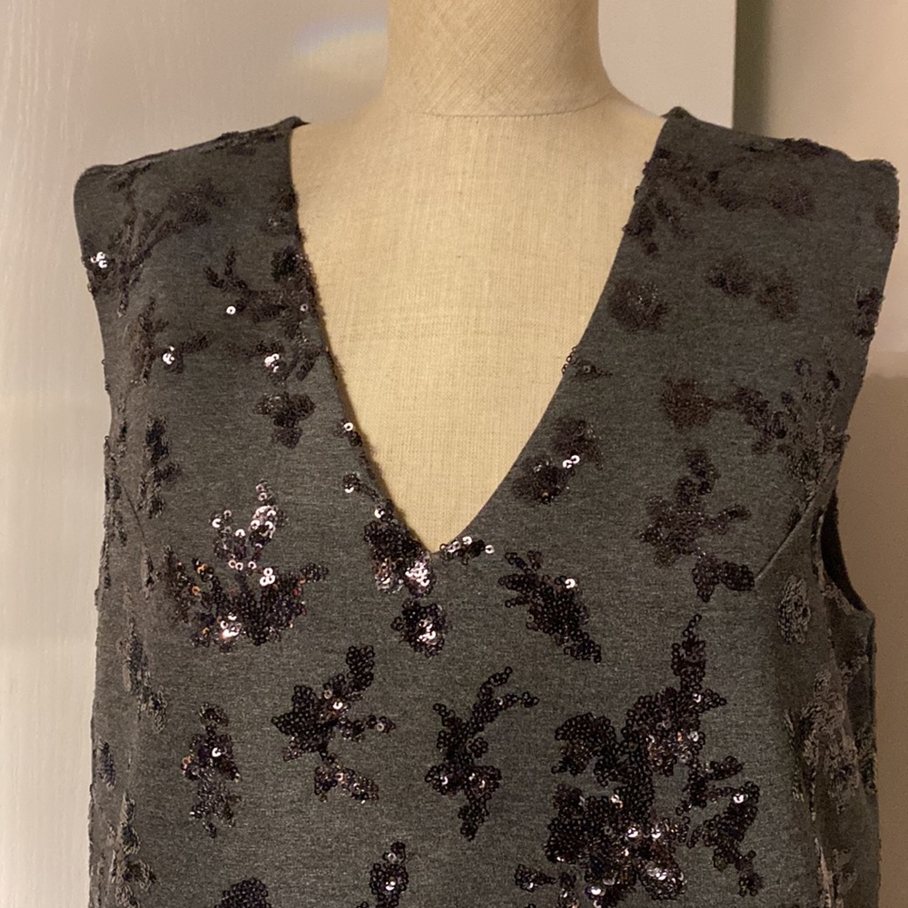 MaxMara Black Sequin Mini Dress L - Picture 3 of 14